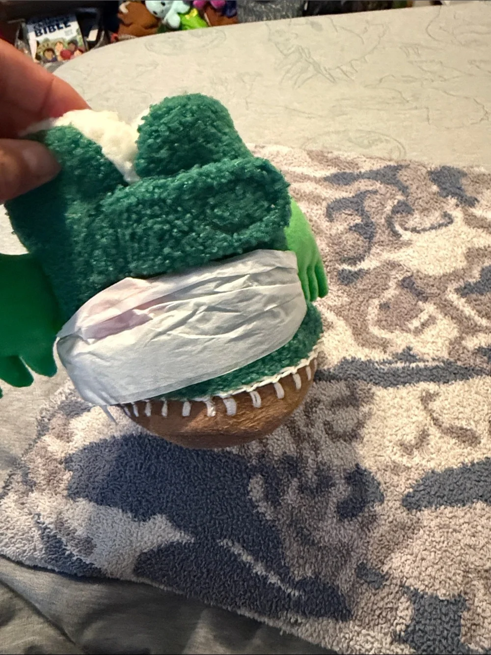 Hanna Anderson Green Dragon Plush Slipper Boots Never Worn! Size 4Y-5Y
